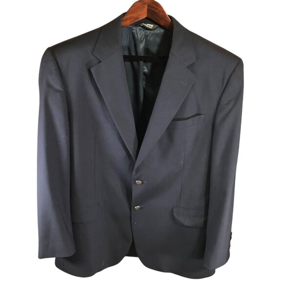 Jos. A. Bank Mens Navy Blazer Size 42R Wool Blend Classic Fit Jacket - Picture 1 of 16